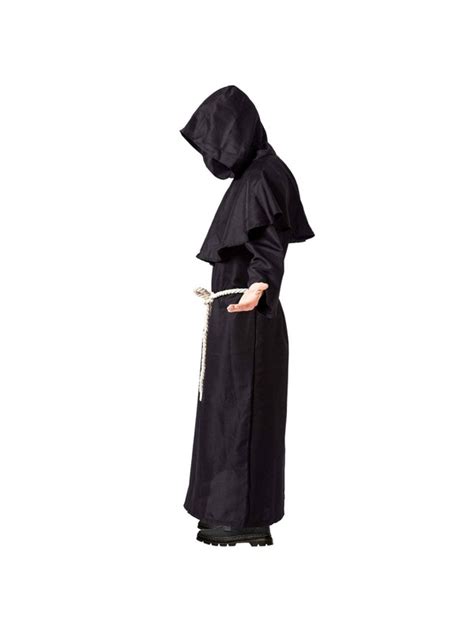 Adult Medieval Hooded Monk Cloak Renaissance Priest Robe Halloween