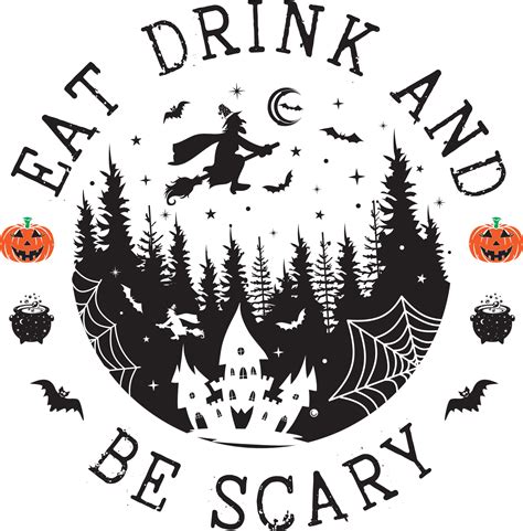 Eat Drink And Be Scary Happy Halloween Vector Illustration File