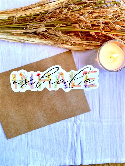 Inhale Exhale Sticker Glossy Vinyl Sticker Mental Health Etsy