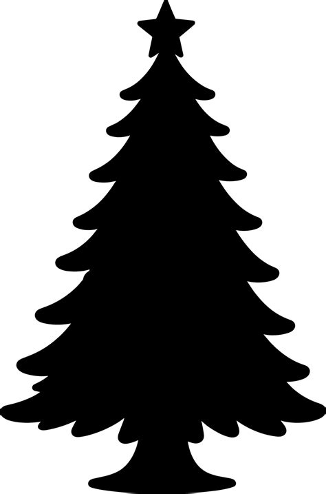 Silhouette style of Christmas tree cartoon outline, design element for children activity book ...