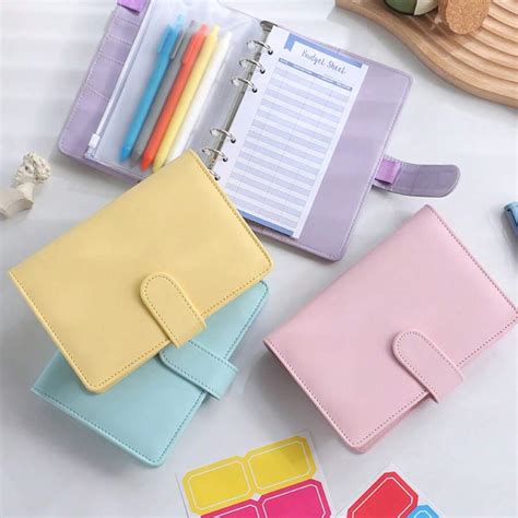 A5 A6 PU Leather Binder Budget 6 Ring Notebook With Stylish Design