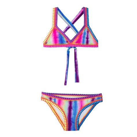 Pq Swim Tie Dye Rainbow Embroidered Bikini The Little Sunshine Store