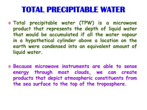 Total Precipitable Water And Cloud Liquid Water Ppt Download