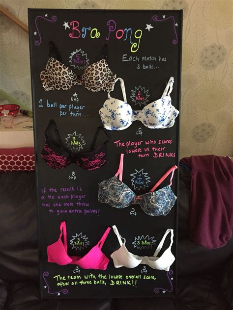 Bra Pong Homemade Blackboard Bachelorette Party Checklist