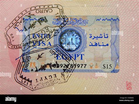 Passport With Egyptian Visa And Stamps Stock Photo Alamy