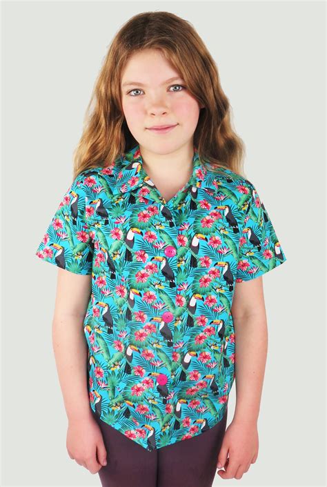 Kids Hawaiian Shirt Sewing Pattern Pattern, Tropical Print Shirt