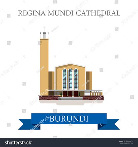 Regina Mundi Cathedral Burundi Flat Cartoon Stock Vector (Royalty Free ...