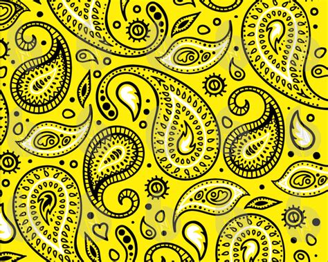 Yellow Paisley Bandana Pattern Svg Files For Cricut Etsy