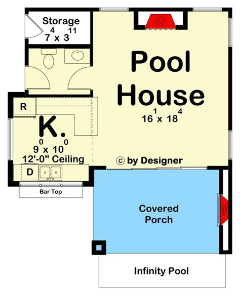 Plan 623171DJ: Modern-Style Pool House Plan with Outdoor and Indoor ...