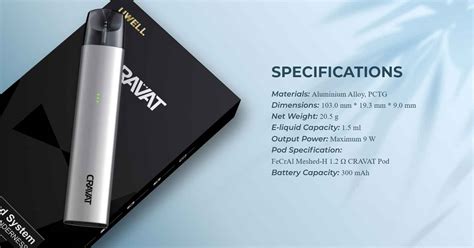 Uwell Cravat Pod Kit 9 Watt 300mAh Battery The Vape Town