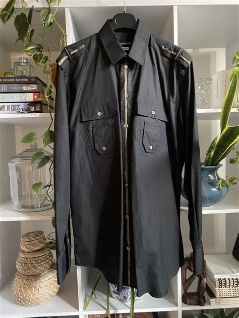 Dolce And Gabbana Military Style Button Up Grailed