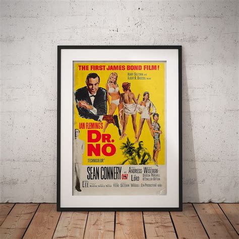 James Bond Dr No 1962 Movie Poster Remastered Wall Art Poster For