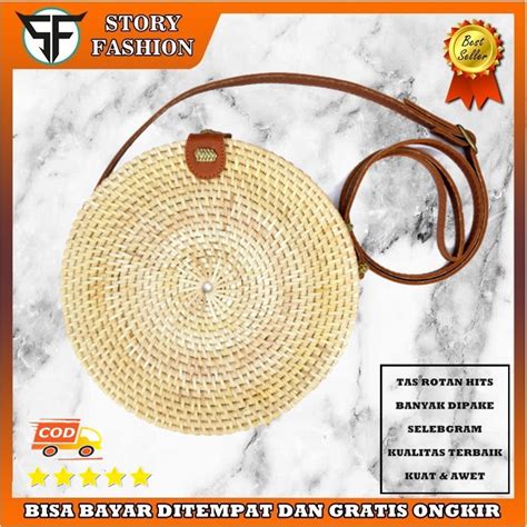 Jual Tas Rotan Bulat Murah Tas Bali Tote Bag Tas Selempang Wanita Rotan