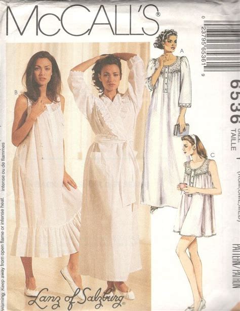 Mccalls Misses Robe Nightgown Lengths Pattern Lanz Of Etsy