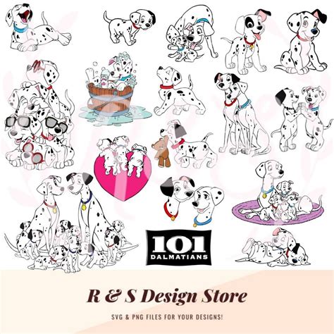 101, Dalmatians, Parents, Puppies, Logo, Dogs, PNG, SVG. - Etsy