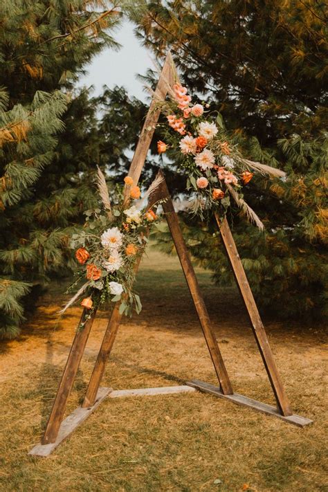 Summer A Frame Triangle Arbor Local Dahlias Warm Colors Palette Orange