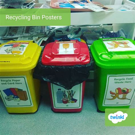 Recycling Bin Posters Recycling Bins Recycling Classroom Displays