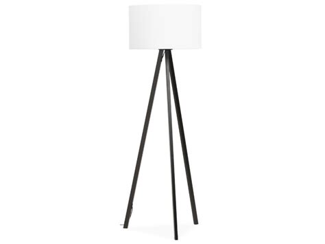 Lampadaire Tr Pied Spring Avec Abat Jour Blanc Et Pieds Noirs