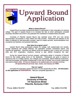 Upike Upward Bound Fill Online Printable Fillable Blank PdfFiller