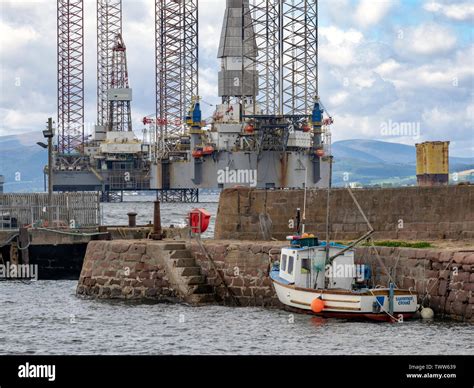 Oil Rigs And Drilling Platforms In The Cromarty Firth Ross And