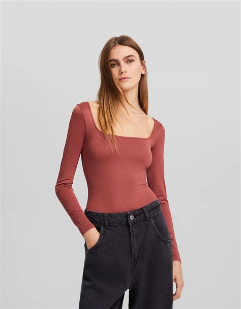 Long Sleeve Bodysuit Women Bershka