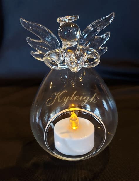 Personalized Engraved Angel Tea Light Holder Ornament Sharing Solace