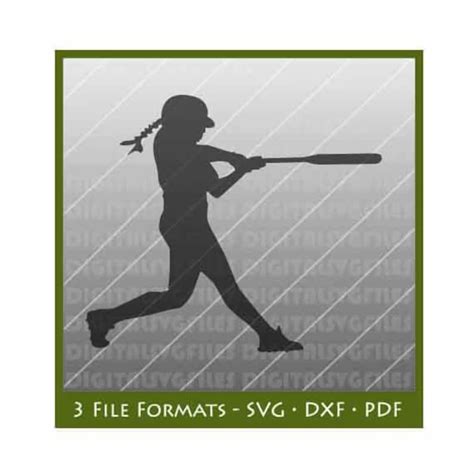 Softball Hitter Svg File Softball Batter Dxf File Softball Etsy