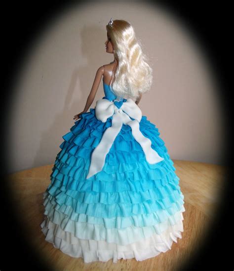 Blue Ruffled Barbie Princess Birthday Cake Doll Cake Designs Barbie