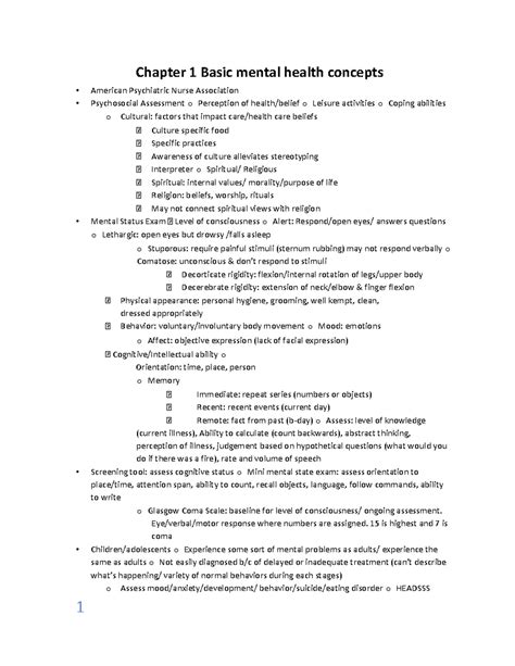 Mental Health Ati Study Guide Chapter Basic Mental Health