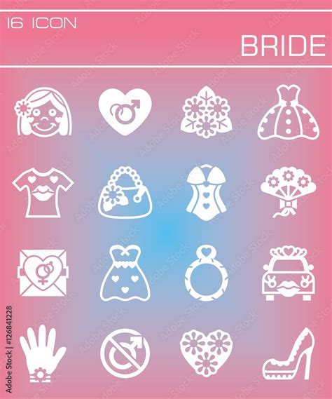 Vector Bride icon set Stock Vector | Adobe Stock