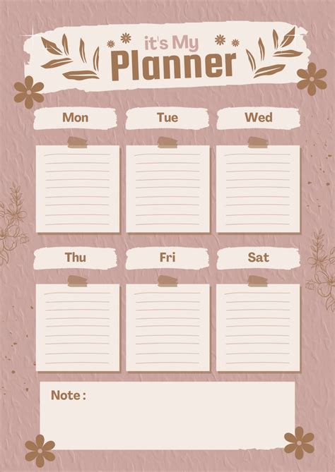 Page 9 Free Printable Customizable Personal Planner Templates Canva