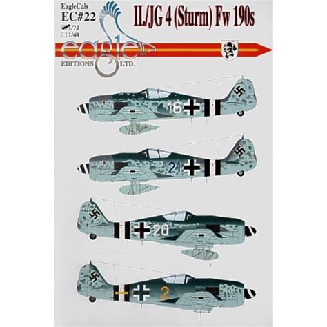 Abziehbild Decal Focke Wulf Fw 190A 8 RS II JG4 Sturm 4 White 16