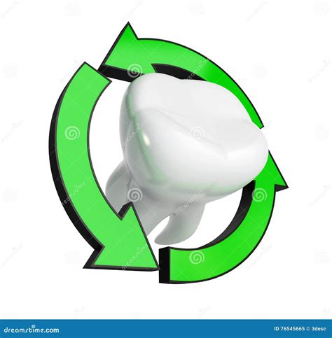 Tooth Recycling On A White Background Stock Illustration Illustration