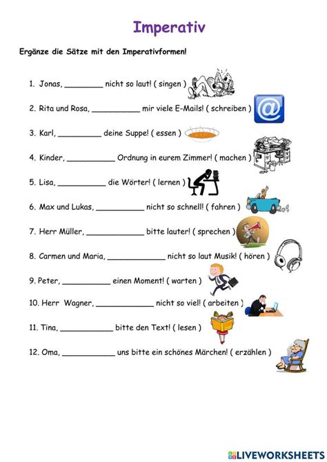 Imperativ Online Worksheet For 5 8 You Can Do The Exercises Online Or