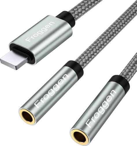 Amazon.com: Froggen Lightning to 3.5 mm 2 Headphone Jack Adapter