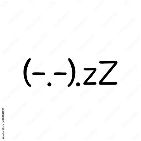 Drawn By Hand Kaomoji Text Japanese Emoji Sleep Stock Illustration