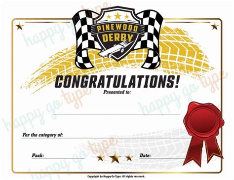 Pinewood Derby Printable Awards