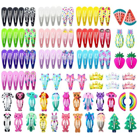 Hair Clips For Girls Funtopia 100 Pcs No Slip Metal Snap Hair Clips