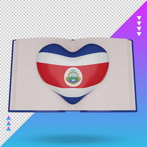 Vista Frontal De La Representación De La Bandera De Costa Rica Del Día