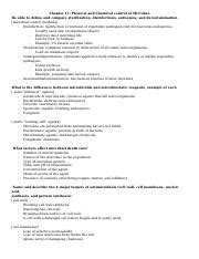 Micro Exam 3 SG Chapter 11 Physical And Chemical Control Of Microbes