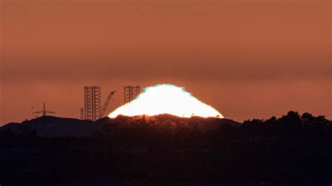 Rare green flash sunset photographed flickering into even rarer blue in ...