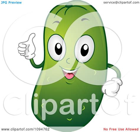 Clipart Happy Pickle Holding A Thumb Up Royalty Free Vector