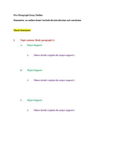 5-Paragraph Outline Simplified | PDF