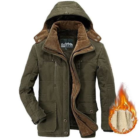 Chaqueta De Invierno Para Hombre Parka Gruesa De Terciopelo Con M