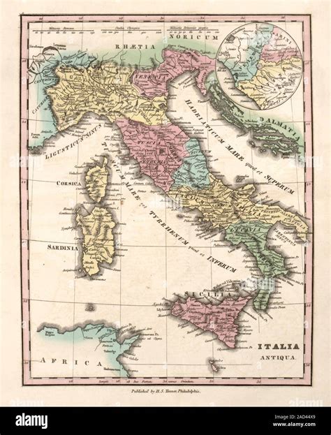 Map Of Ancient Italy 19th Century This Map Of The Italian Peninsula