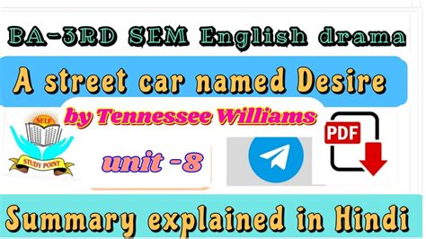 A Street Car Named Desire By Tennessee Williams Summary BA 3rd