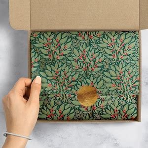 Design Gift Tissue Paper 20 X 30, Winter Christmas Green Gift Wrapping ...