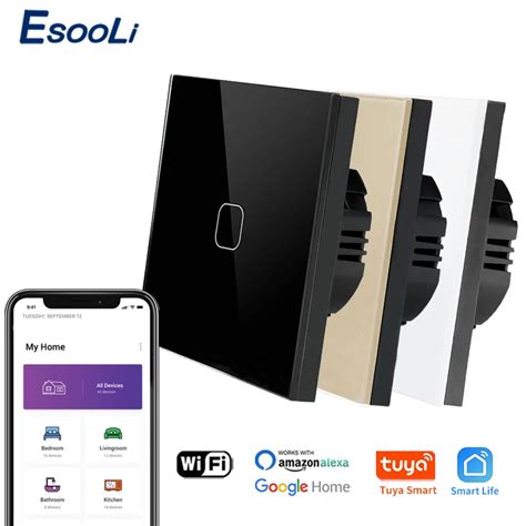 Esooli Tuya Smart Life Panel Szklany Standardowy Prze Cznik Dotykowy