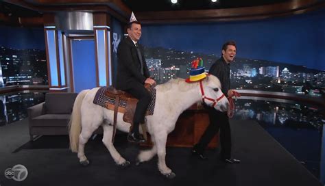 Jim Carrey Horses Around On ‘jimmy Kimmel Live