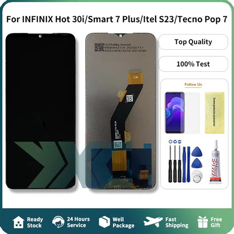 For Infinix Hot 30i Smart 7 Plus Itel S23 Tecno Pop 7 LCD Screen
